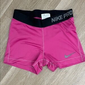 Nike Pro Women's Athletic Shorts in Pink and Black